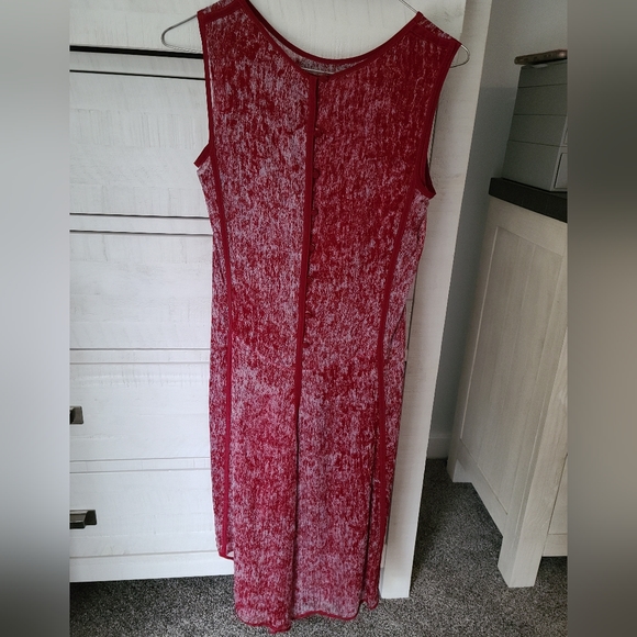 Red Silk Adam high low dress - Picture 3 of 4